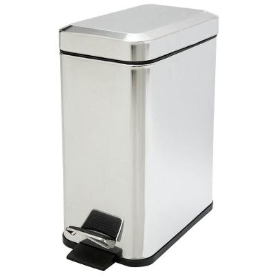 Lixeira Retangular 5 Litros Aço Inox Slin Kala