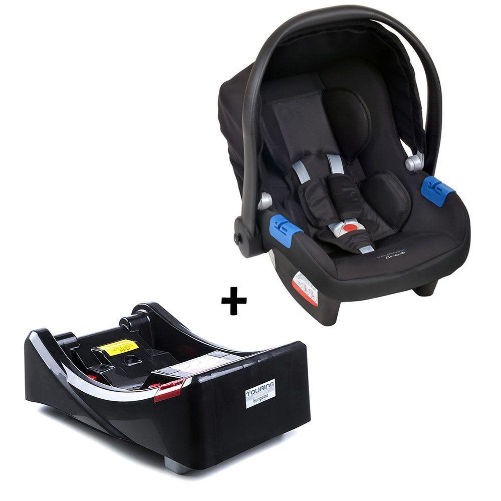Conjunto Bebê Conforto Com Base Para Carro Burigotto Touring X De 0 Até 13 Kg Preto - 1