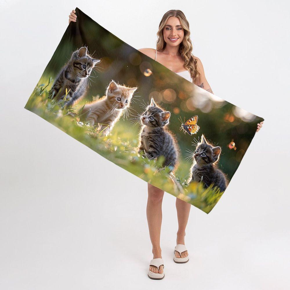 Toalha De Praia - Gatinhos No Jardim - 2