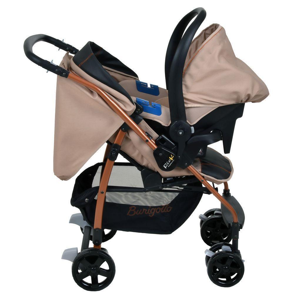 Travel System Burigotto Carrinho De Bebê Com Bebê Conforto Rio K + Touring Mon Amour Bege - 2