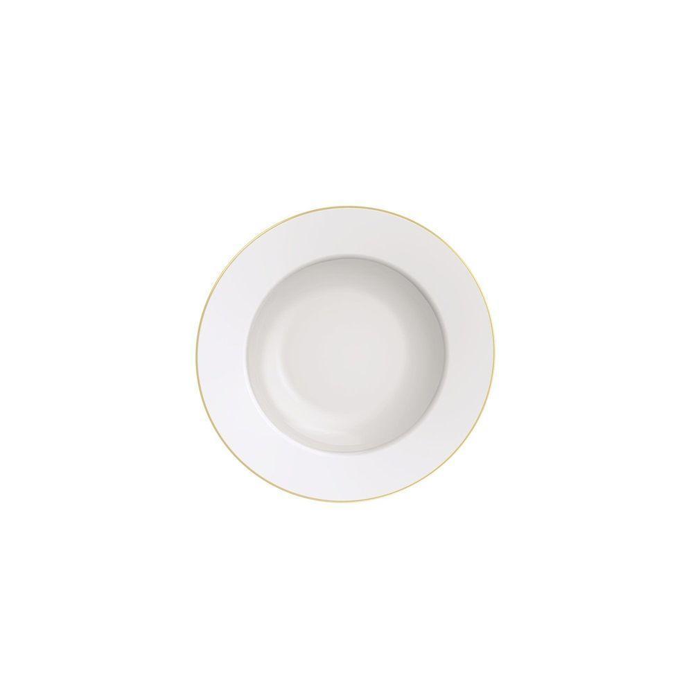 Prato Fundo Filetado Tramontina Elisa Em Porcelana Com Borda Dourada 23 Cm Tramontina - 1