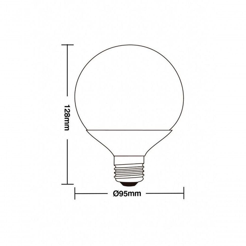Lâmpada Led Globo 100 E27 3000k 9,5w - Taschibra - 1