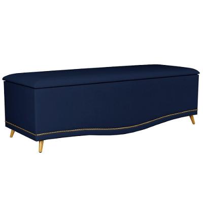 Calçadeira Baú 195Cm Suede Azul