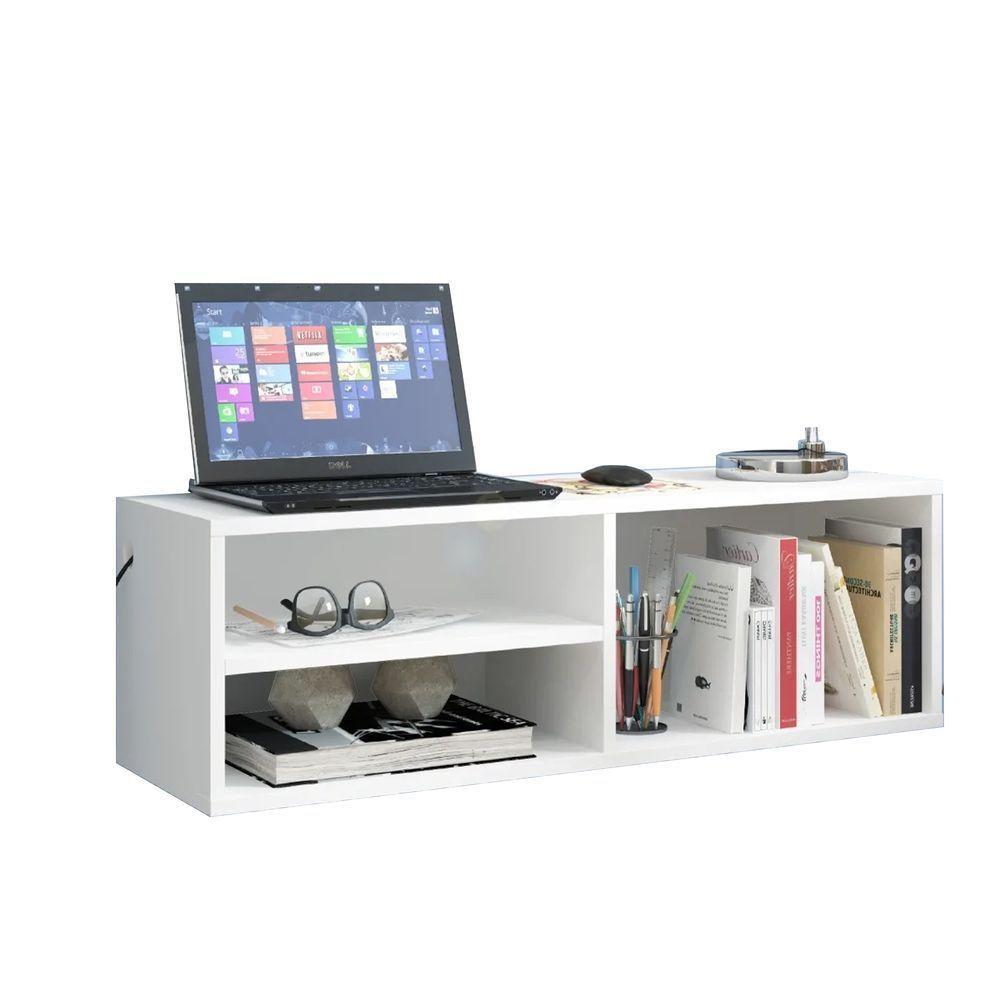 Bancada De Estudo Suspensa Branco Em Mdf - 6