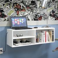 Bancada De Estudo Suspensa Branco Em Mdf - 5