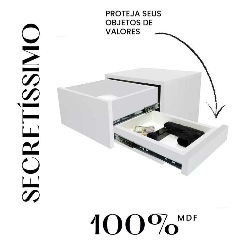 Mesa De Cabeceira C Gaveta Secreta Lado Esquerdo Mdf Natural - 2