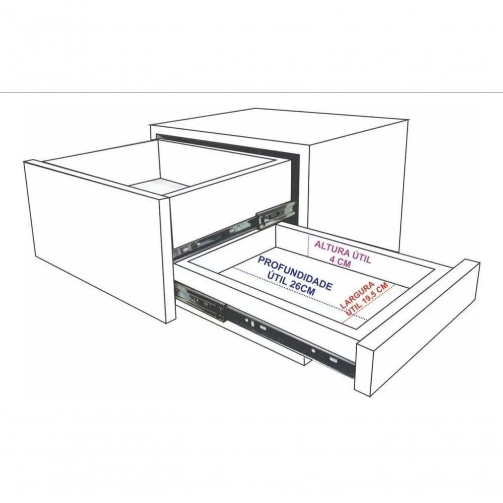 Mesa De Cabeceira C Gaveta Secreta Lado Esquerdo Mdf Natural - 3
