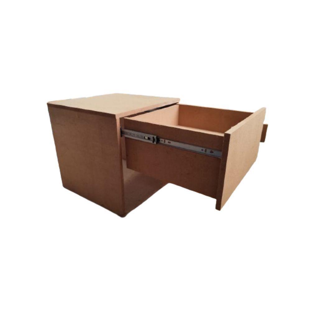 Mesa De Cabeceira C Gaveta Secreta Lado Esquerdo Mdf Natural - 6