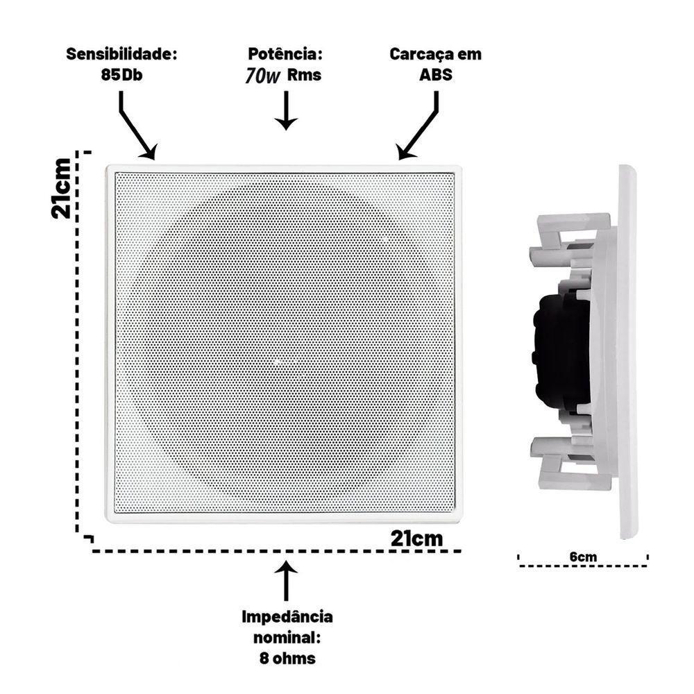 Kit Arandela Coax Ial Gp 70w 8r Quadrada Br Leson - 2