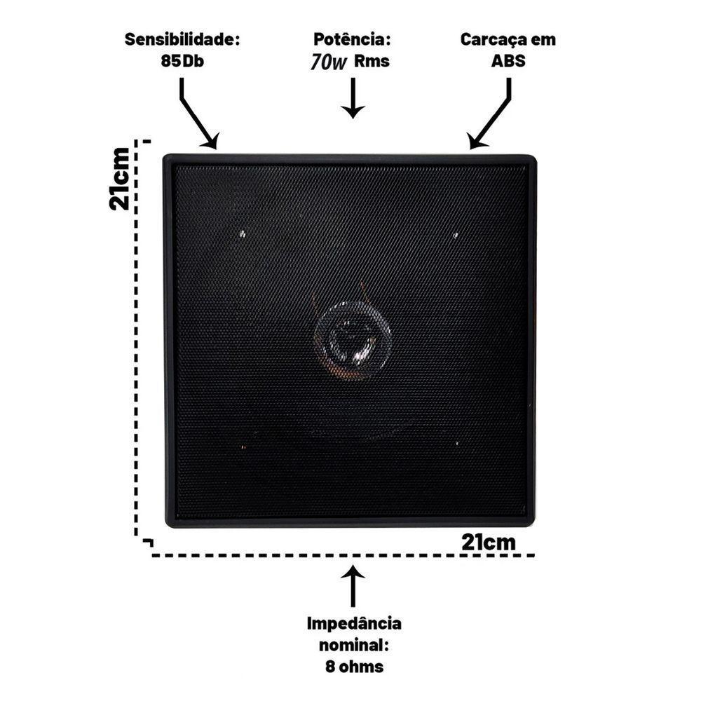 Kit Arandela Coax Ial Gp 70w 8r Quadrada Pt Leson - 2