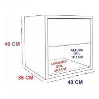 Mesa De Cabeceira C Gaveta Secreta Lado Esquerdo Mdf Branco - 3