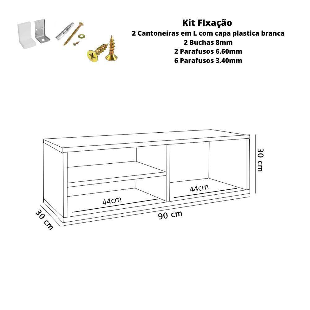 Bancada De Estudo Suspensa Natural Em Mdf - 2