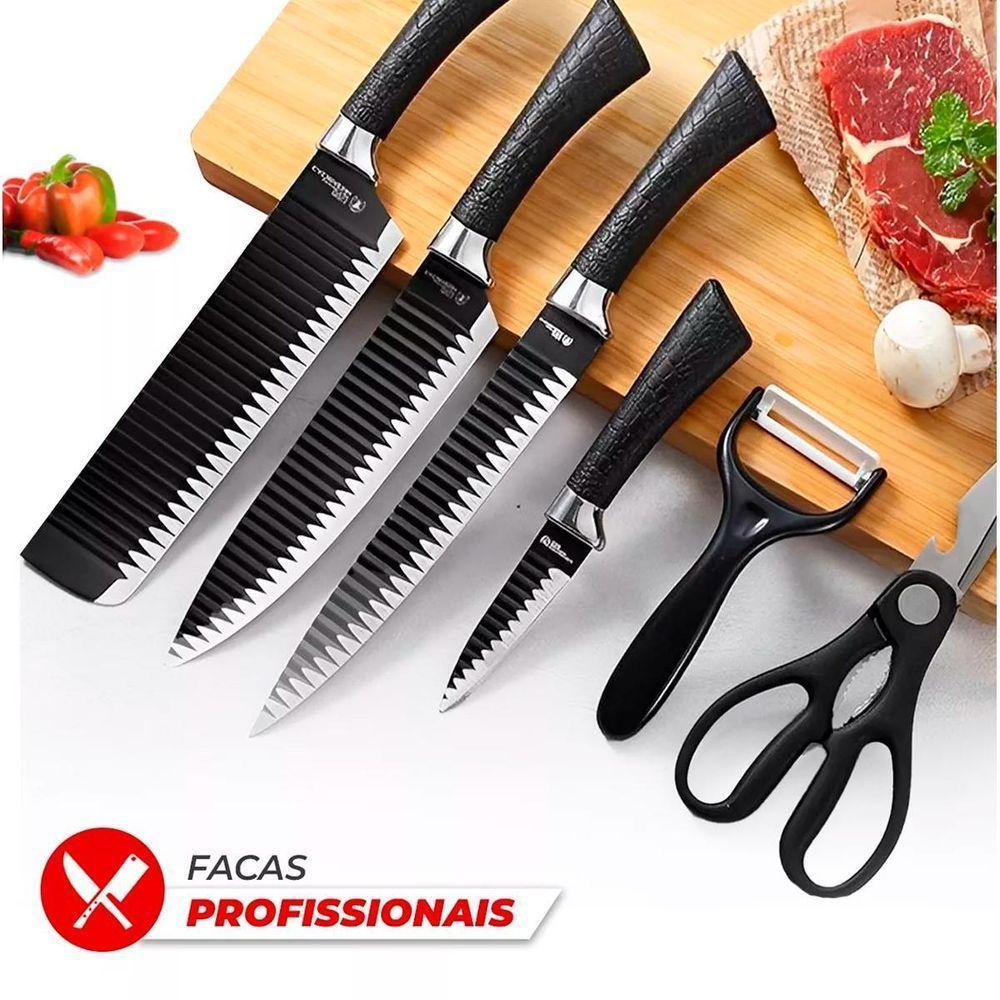 Conjunto De Facas Inox 6 Peças Antiaderente Churrasco - 4