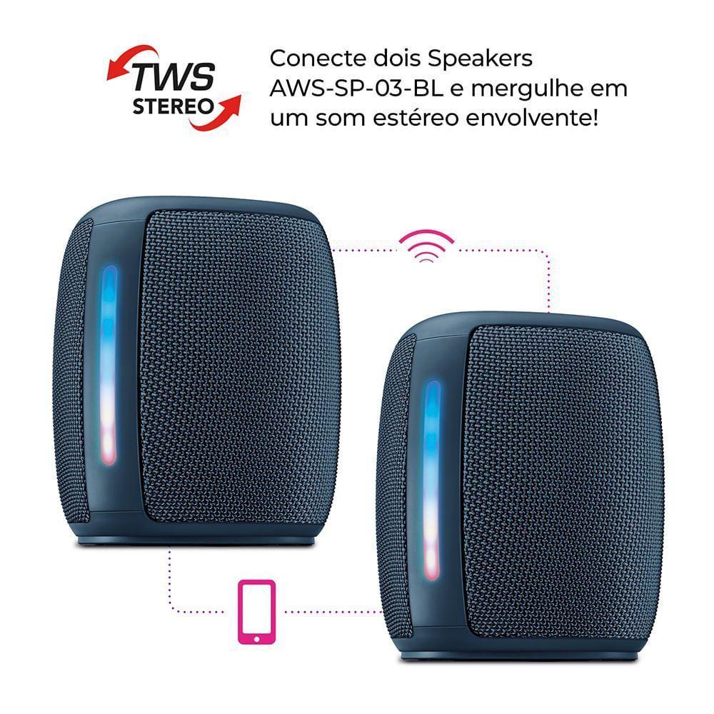 Speaker Aiwa SP-03-BL 15W BT 12h IPX4 Rgb Mini Speaker AWS-SP-03-BL Bivolt - 8