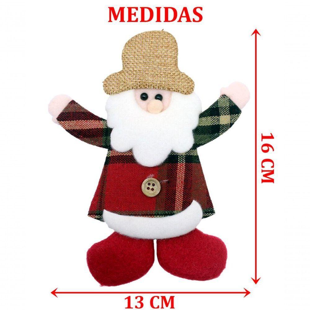 Kit 8 Enfeite Pendente árvore Natal Boneco Papai Noel 15cm - 2