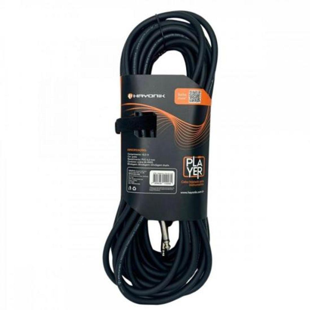 Cabo Para Instrumentos Player P10 Injetado 10m Preto Hayonik - 2