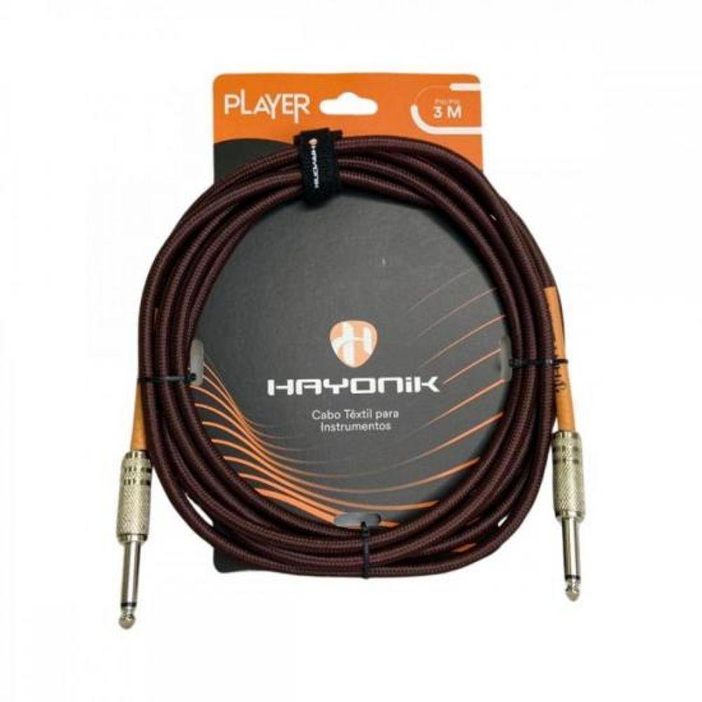 Cabo Para Instrumentos Player P10 Textil 3m Marrom Hayonik - 1