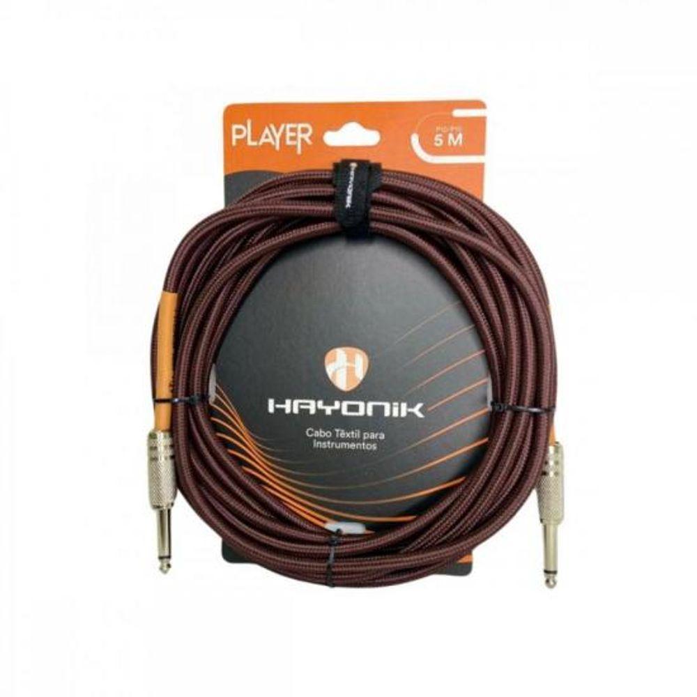 Cabo Para Instrumentos Player P10 Textil 5m Marrom Hayonik - 1