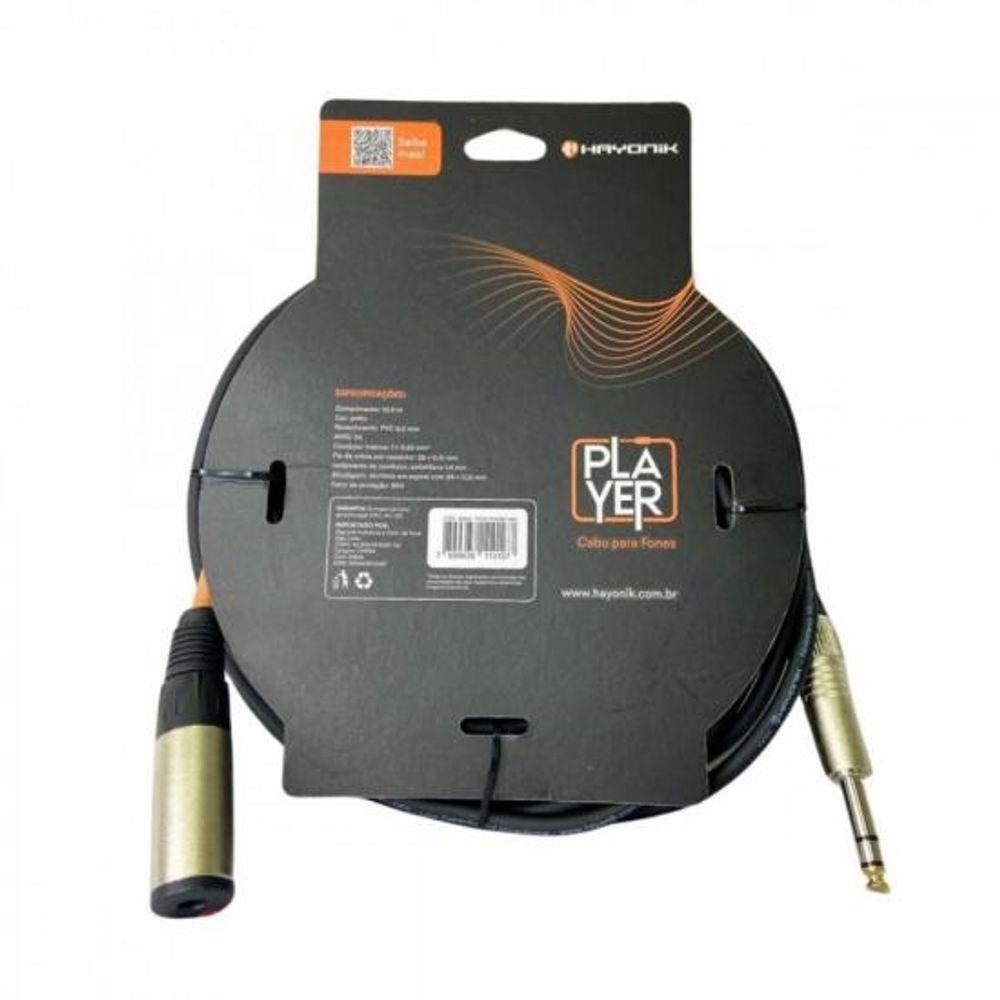 Cabo Extensor Player P10 (f) X P10 (m) 10m Preto Hayonik - 2