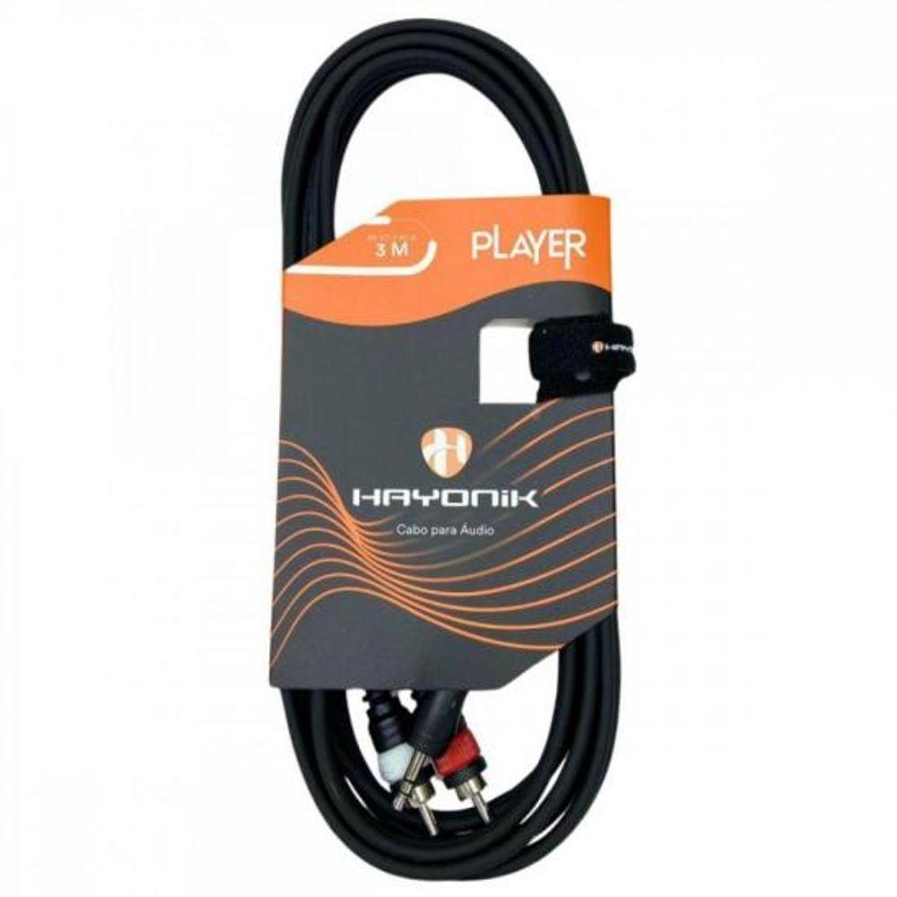 Cabo De áudio Player P2 X Rca 3m Preto Hayonik - 1