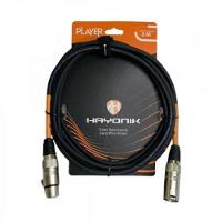Cabo Para Microfone Player Xlr(f) X Xlr(m) 3m Preto Hayonik - 1