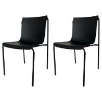 Kit 2 Cadeiras Iris Rivatti Assento Em Polipropileno Preto E Base Em Aço Pintado A Pó Preto - 1