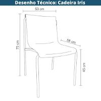 Kit 2 Cadeiras Iris Rivatti Assento Em Polipropileno Preto E Base Em Aço Pintado A Pó Preto - 3