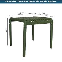 Mesa Lateral E De Apoio Quadrada Área Externa Outdoor Gávea Rivatti Polipropileno Verde Proteção Uv - 2