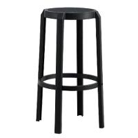 Kit 4 Banquetas Lia Rivatti Polipropileno Preto Assento Simulando Rattan Preto Com Proteção Uv - 1