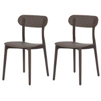 Kit 2 Cadeiras Área Externa Verte Rivatti Fibra Natural Sustentável Polipropileno Café Proteção Uv - 1