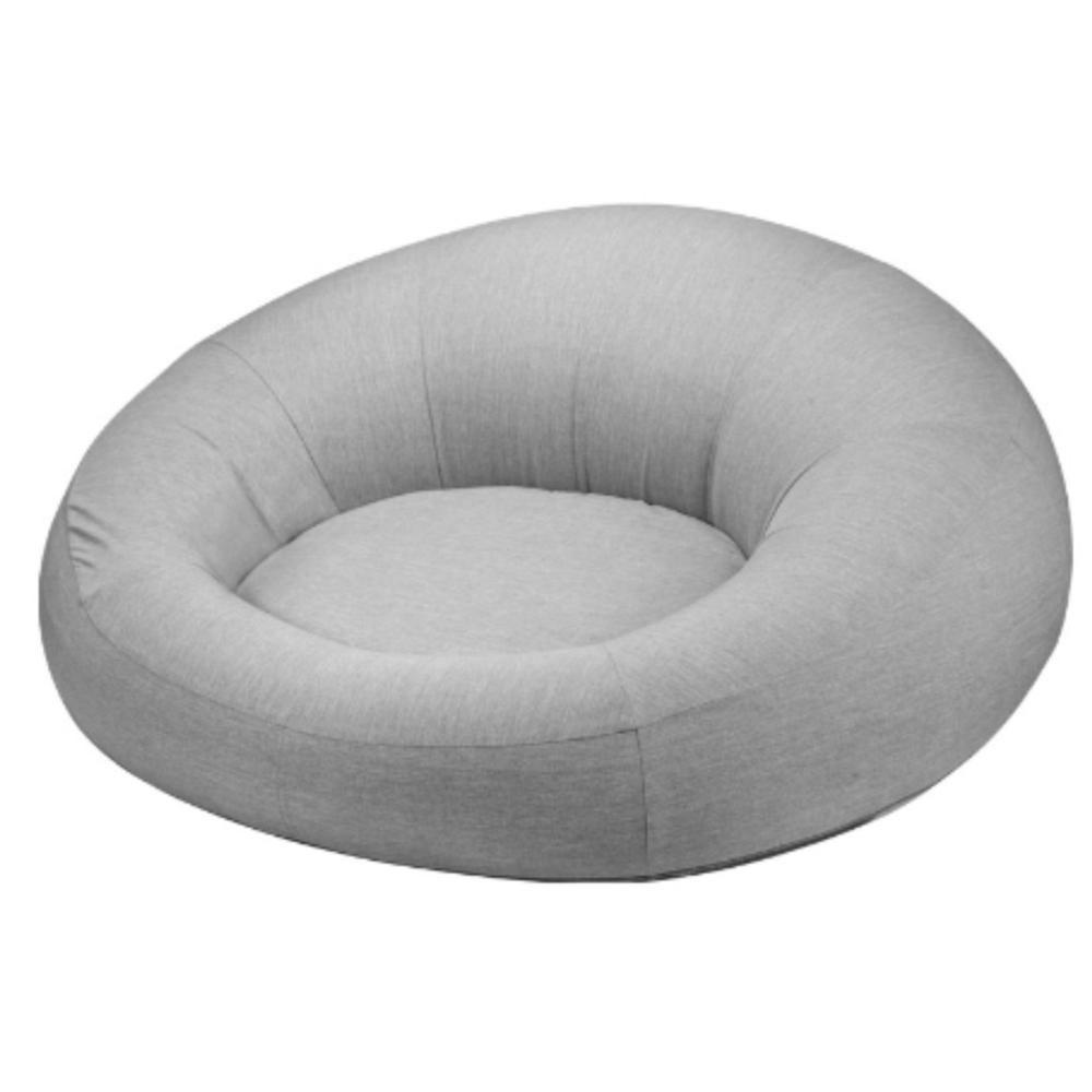 Puff Inflável Área Externa Outdoor Like Rivatti Capa Linho Cinza Com Proteção Uv Capa Interna Pvc - 1