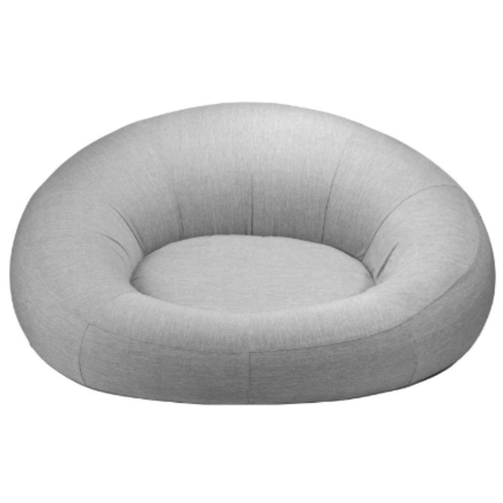 Puff Inflável Área Externa Outdoor Like Rivatti Capa Linho Cinza Com Proteção Uv Capa Interna Pvc - 2