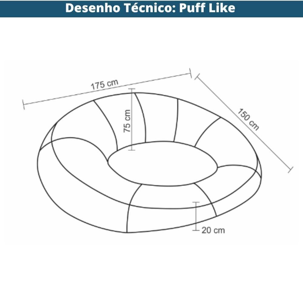 Puff Inflável Área Externa Outdoor Like Rivatti Capa Linho Cinza Com Proteção Uv Capa Interna Pvc - 5