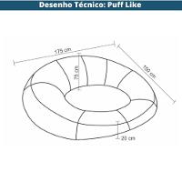 Puff Inflável Área Externa Outdoor Like Rivatti Capa Linho Cinza Com Proteção Uv Capa Interna Pvc - 5