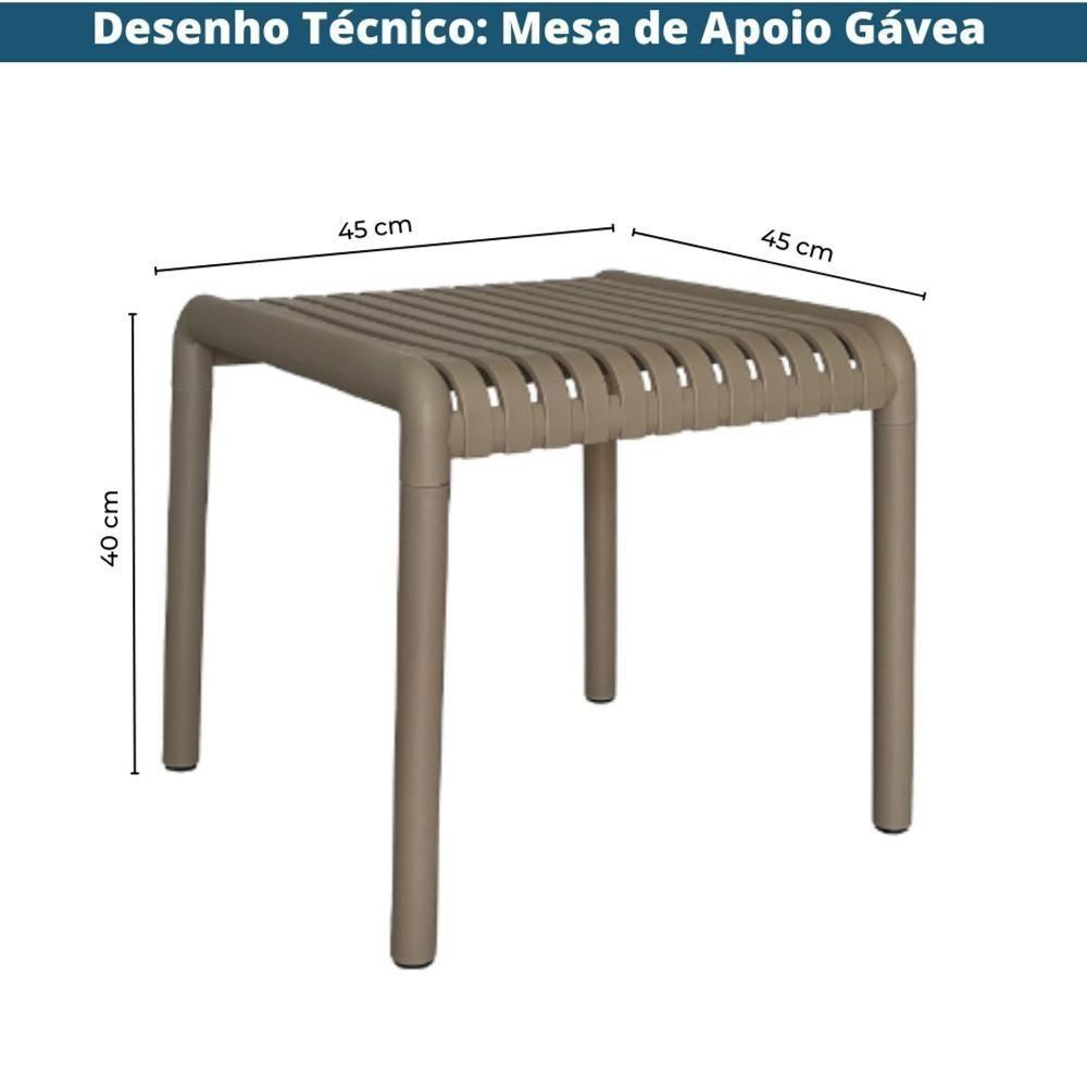 Mesa Lateral E De Apoio Quadrada Área Externa Outdoor Gávea Rivatti Polipropileno Fendi Proteção Uv - 2