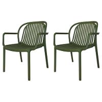 Kit 2 Poltronas Com Braço Área Externa Gávea Rivatti Monobloco Polipropileno Verde Proteção Uv - 1