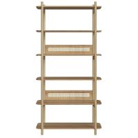 Estante Oslo Artesano 90 Cm Largura Mdp Hanover Palha Sintética Bege Pé Madeira Maciça - 2