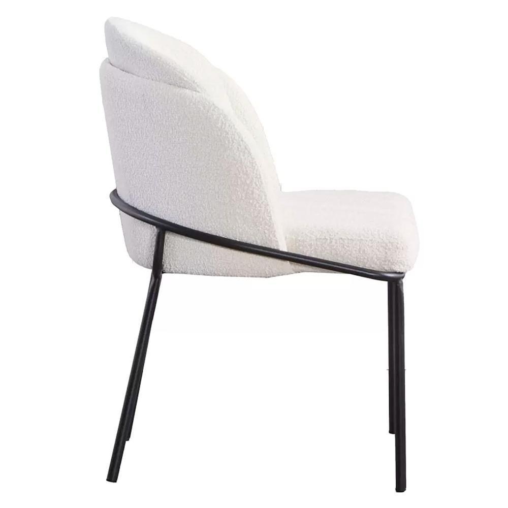 Kit 2 Cadeiras Nevada Denali Fratini Assento Em Tecido Nude Bucle Base Aço Carbono - 3