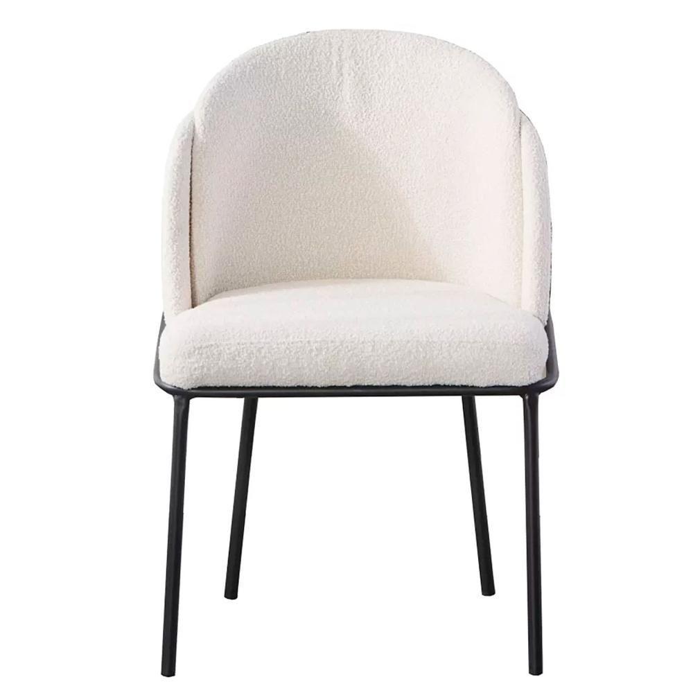 Kit 2 Cadeiras Nevada Denali Fratini Assento Em Tecido Nude Bucle Base Aço Carbono - 4