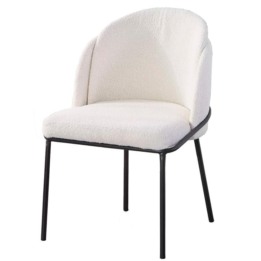 Kit 2 Cadeiras Nevada Denali Fratini Assento Em Tecido Nude Bucle Base Aço Carbono - 6