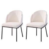 Kit 2 Cadeiras Nevada Denali Fratini Assento Em Tecido Nude Bucle Base Aço Carbono - 1