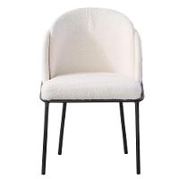 Kit 2 Cadeiras Nevada Denali Fratini Assento Em Tecido Nude Bucle Base Aço Carbono