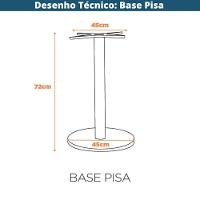 Base De Mesa De Jantar Redonda Pisa Beta Fratini 72 Cm Altura Em Aço Cor Preto Com Disco Redondo - 2