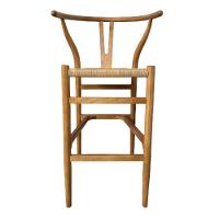 Banqueta Valentina Wishbone Rivatti Em Madeira Clara De Olmo Com Assento Tramado Em Corda Natural - 2