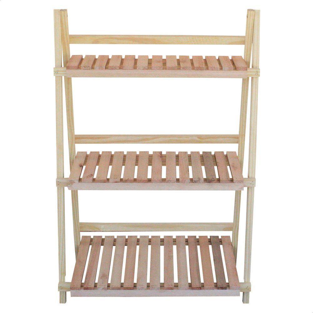 Floreira Estante Madeira Maciça Natural Jardim - 3