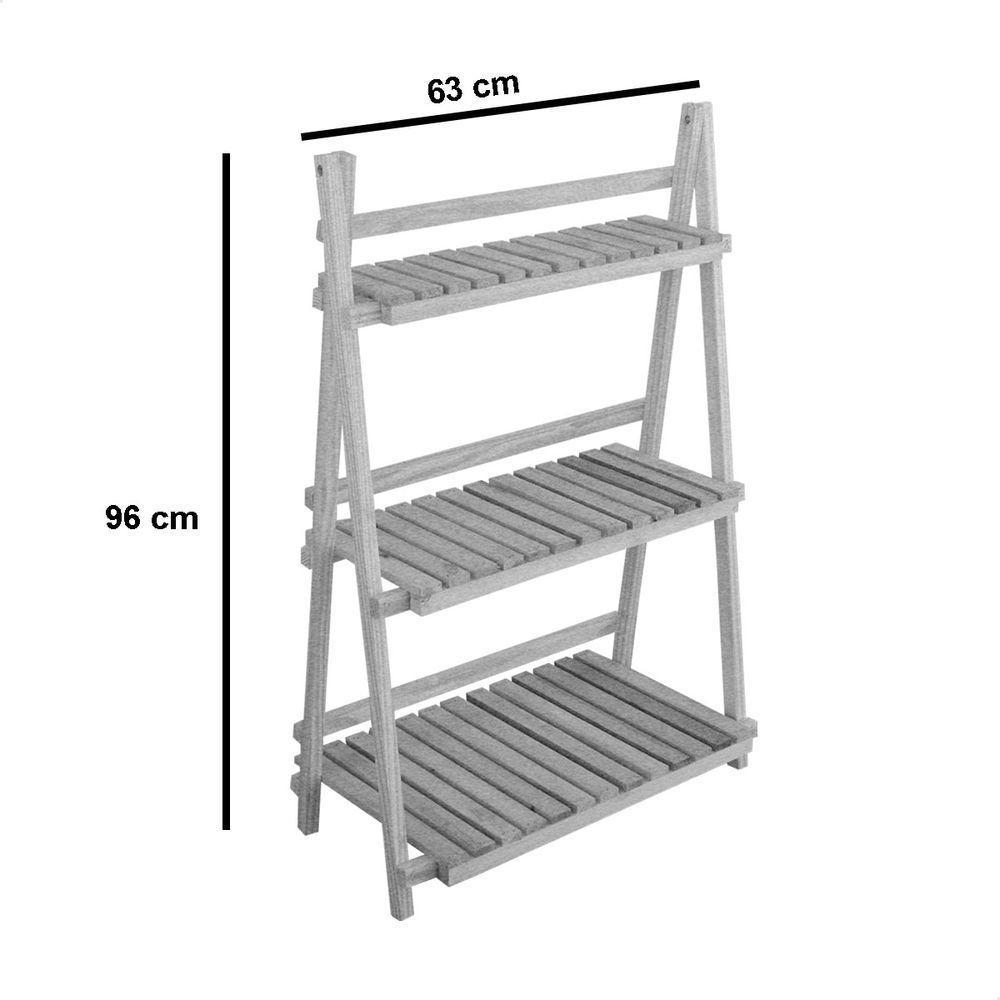 Floreira Estante Madeira Maciça Natural Jardim - 5