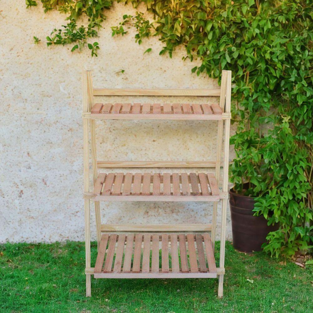 Floreira Estante Madeira Maciça Natural Jardim - 6