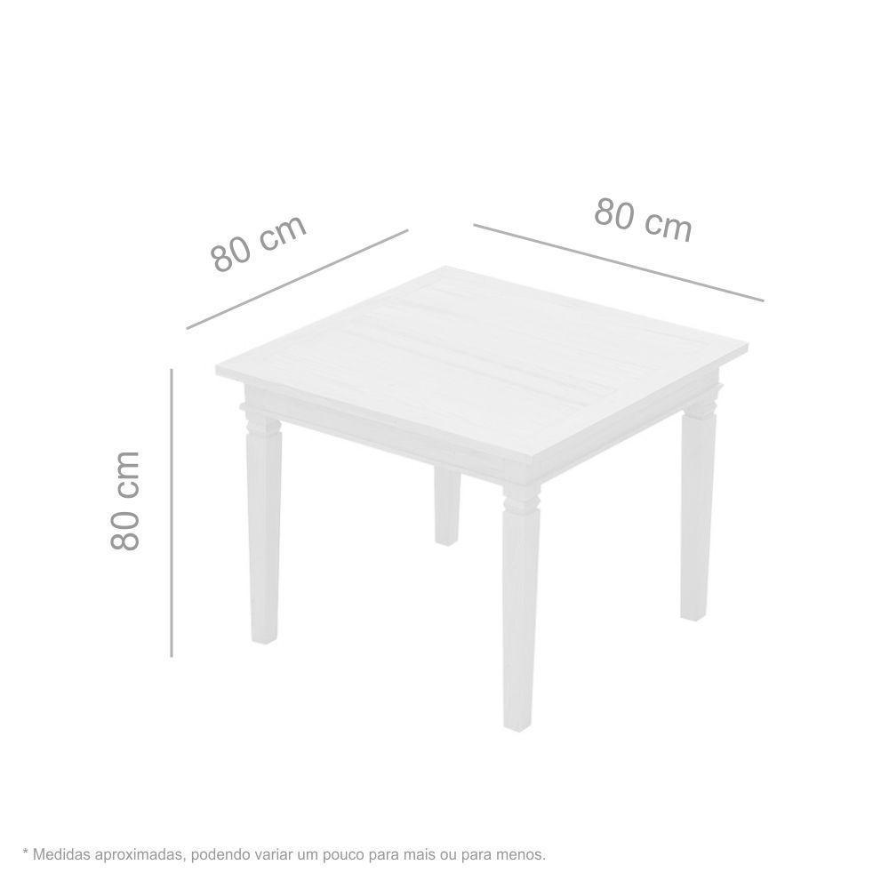 Conjunto Mesa De Jantar 80 X 80 Cm 4 Cadeiras Mineira Madeira Maciça - 3