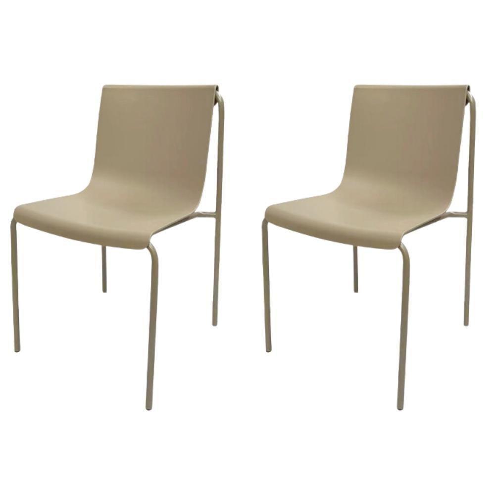 Kit 2 Cadeiras Iris Rivatti Assento Em Polipropileno Fendi E Base Em Aço Pintado A Pó Fendi - 1