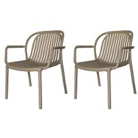 Kit 2 Poltronas Com Braço Área Externa Gávea Rivatti Monobloco Polipropileno Fendi Proteção Uv - 1